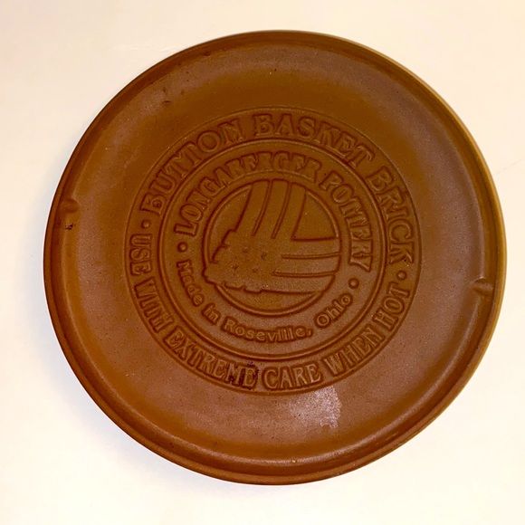 Longaberger Pottery, button basket warming  brick item #30198 NIB - Picture 2 of 3